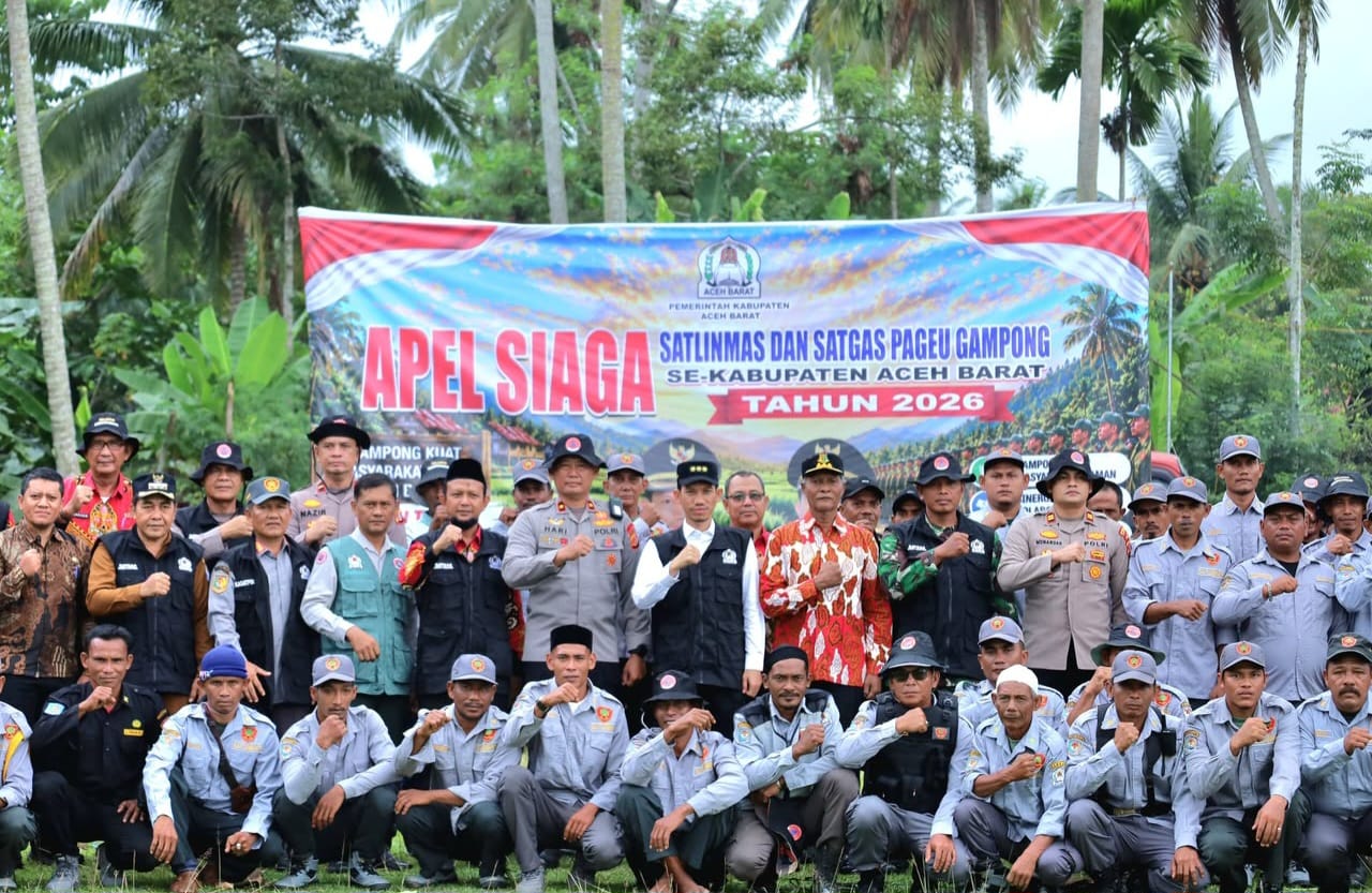 Apel Siaga di Woyla, Bupati Tarmizi Dorong Satlinmas Aktif Cegah Penyakit Sosial
