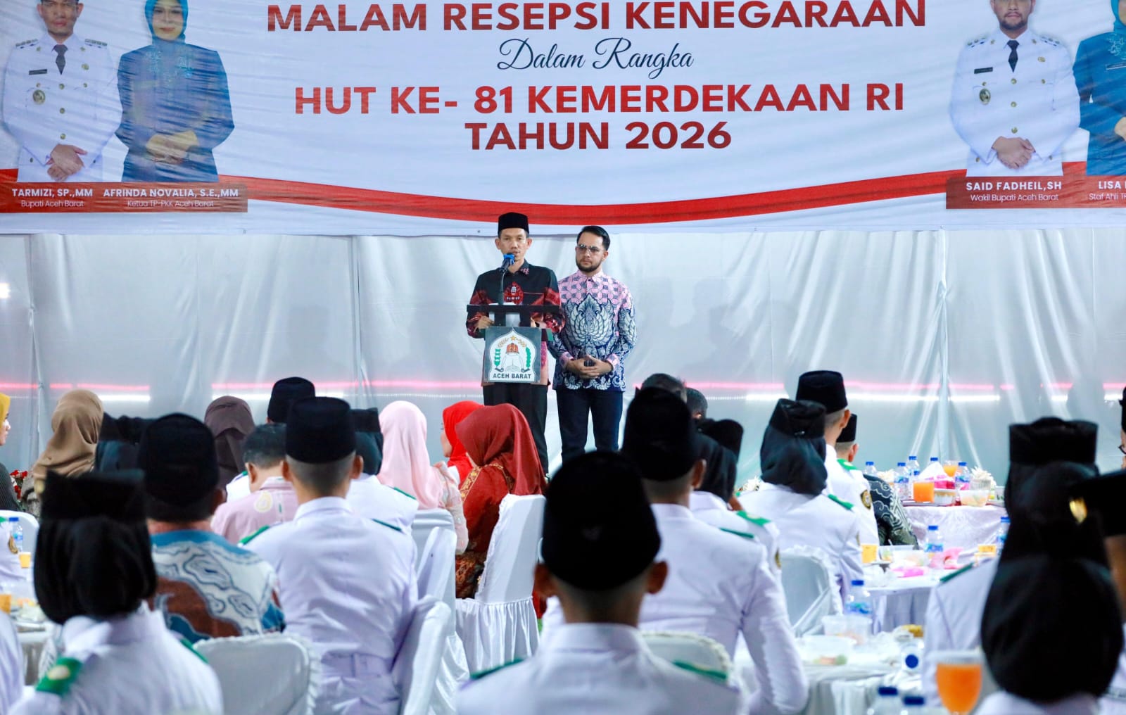 Resepsi Kenegaraan HUT ke-81 RI, Bupati Aceh Barat Apresiasi Paskibraka dan Panitia